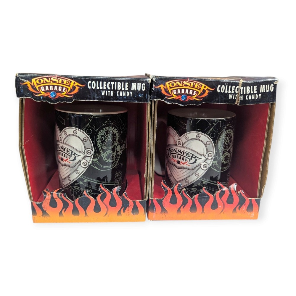 Monster Garage Collectible Mug Set of 2 Discovery Channel Jesse James Biker Gear